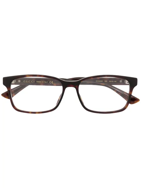 Gucci Eyewear square-frame logo glasses Brown GG0826O005