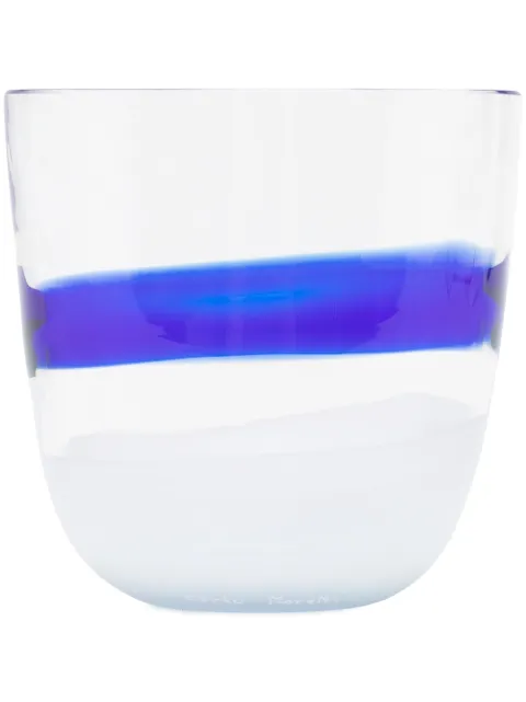 Carlo Moretti stripe print glass White 152022CT