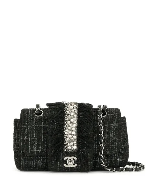 CHANEL Pre-Owned 2006 rhinestone fringe shoulder bag Black 10148764