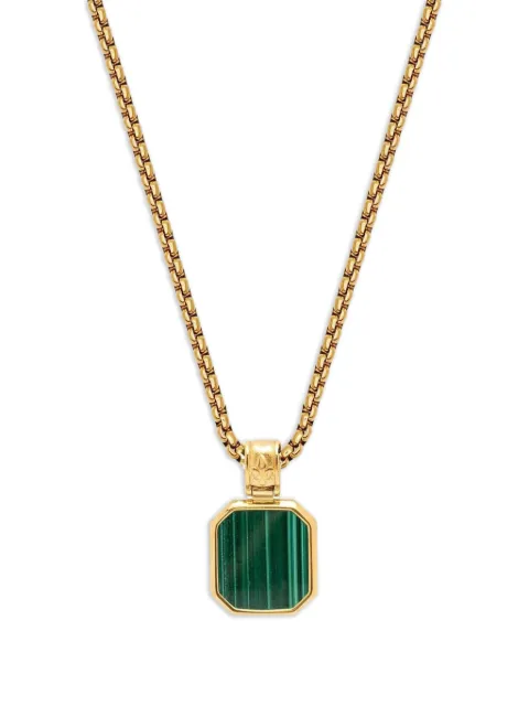 Nialaya Jewelry square malachite pendant necklace Gold MNEC109