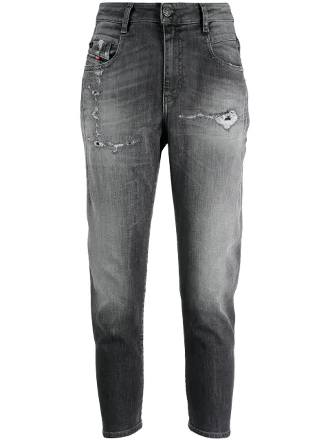 Diesel cropped distressed boyfriend jeans Grey 00SHKV009QT