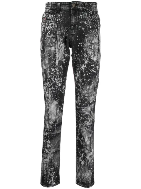 Diesel D-Strukt paint treated slim-fit jeans Black A02061009SW