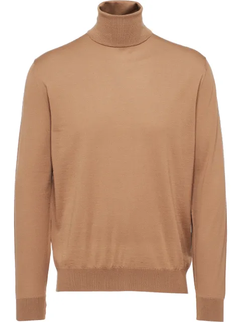 Prada virgin wool high-neck jumper Brown UMR185C5W