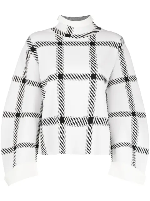 Stella McCartney checked high-neck jumper White 602477S2216