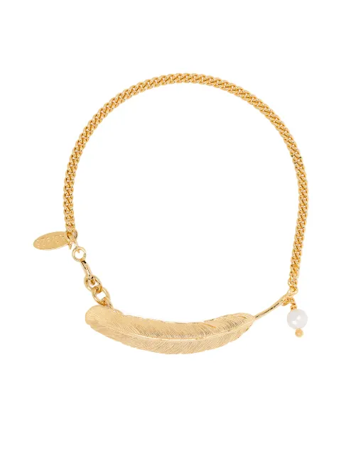 Wouters & Hendrix Voyages Naturalistes pearl feather bracelet Gold BSC026G