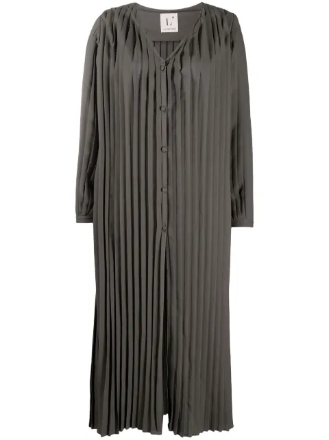 L'Autre Chose pleated midi dress Grey O1511004021