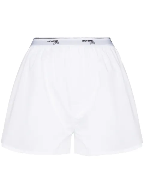 HommeGirls logo-tape detail boxer shorts White HGUN001