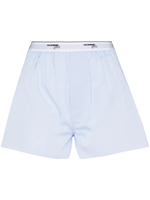 HommeGirls logo-tape detail boxer shorts Blue HGUN002