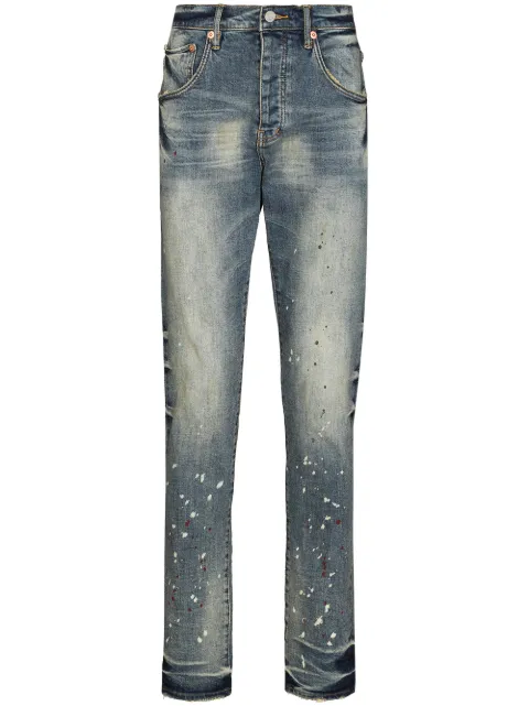 Purple Brand Vintage Spotted tapered-leg jeans Blue P002VSI