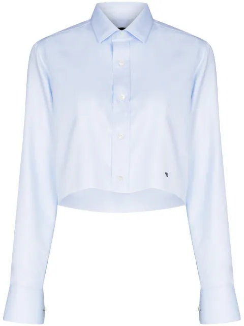 HommeGirls long-sleeve cropped shirt Blue HGSH004BLU