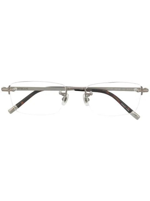 Montblanc frameless rectangular glasses Silver MB0132O002