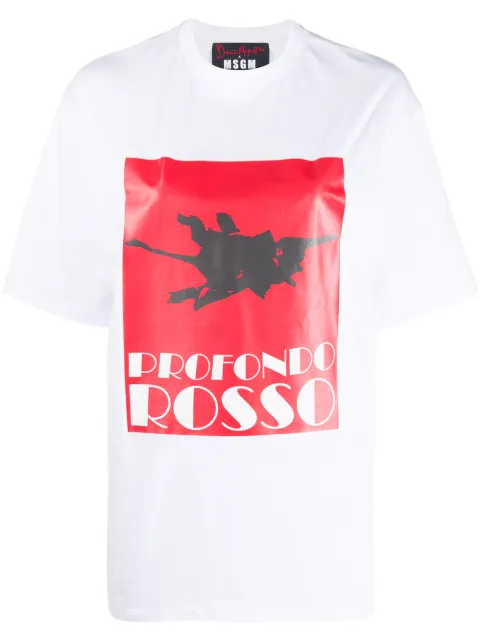 MSGM Profondo Rossa print T-shirt White 2942MDM262207998