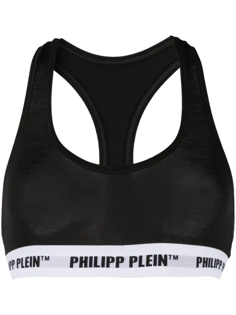 Philipp Plein logo band sports bra Black PPCOWUZ0024PTE003N