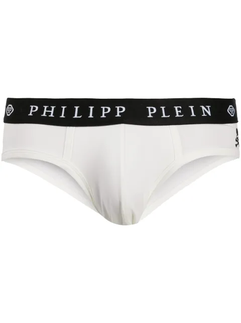 Philipp Plein logo embroidered briefs White PPCOMUY0113PTE004N