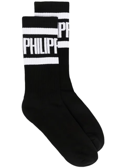 Philipp Plein logo-print socks Black PPCOMUY0265PTE003N
