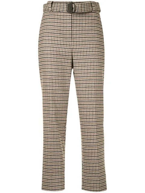 Brunello Cucinelli checked cropped trousers Brown MB584P7487C017