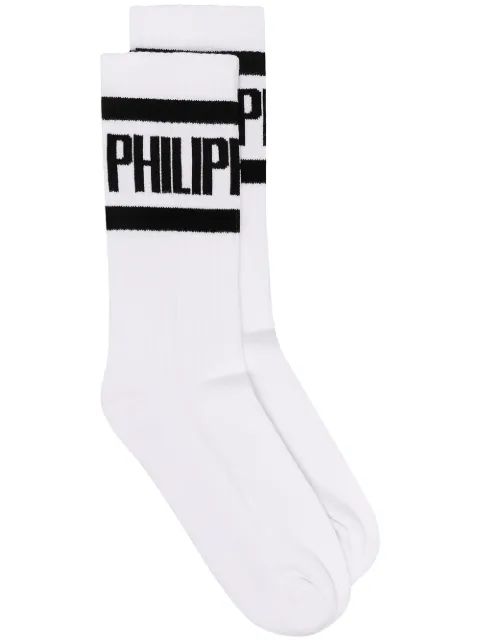 Philipp Plein logo-print socks White PPCOMUY0265PTE003N