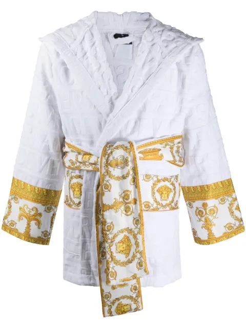 Versace I Love Baroque short bathrobe White ZACJ00019ZCOSP052