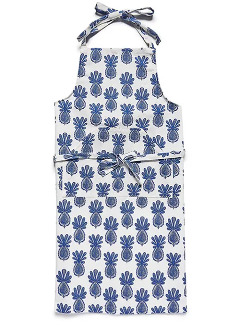 La DoubleJ pineapple print apron White APR0001COT018PNP0017
