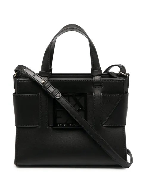 Armani Exchange logo plaque tote bag Black 9426900A874