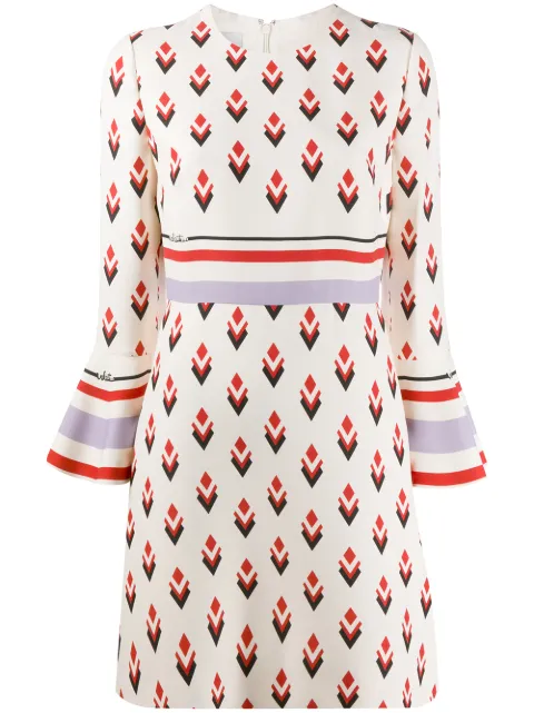 Valentino Garavani geometric-print dress Neutrals BVASP15LK
