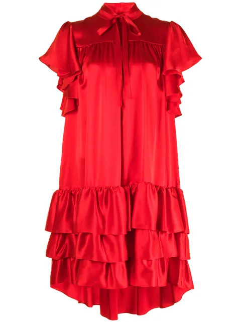 Adam Lippes flounce sleeve shift dress Red R21706DC