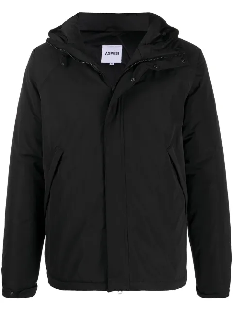 ASPESI zip-up hooded jacket Black 0I19G703