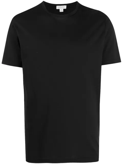 Sunspel crew neck cotton T-shirt Black MTSH0001