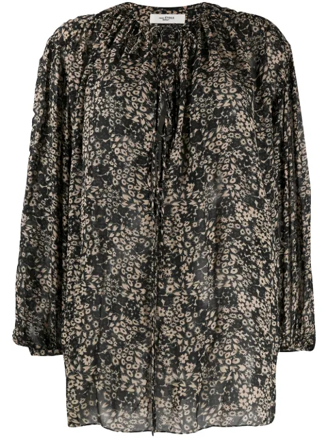 MARANT ÉTOILE Liliana oversized floral-print blouse Black HT178620A042E