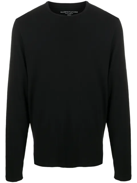 Majestic Filatures crew neck long-sleeve T-shirt Black M090HTS020