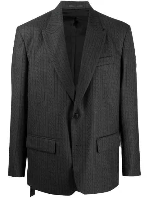 Valentino Garavani VLTN print single-breasted blazer Grey VCEB806R8