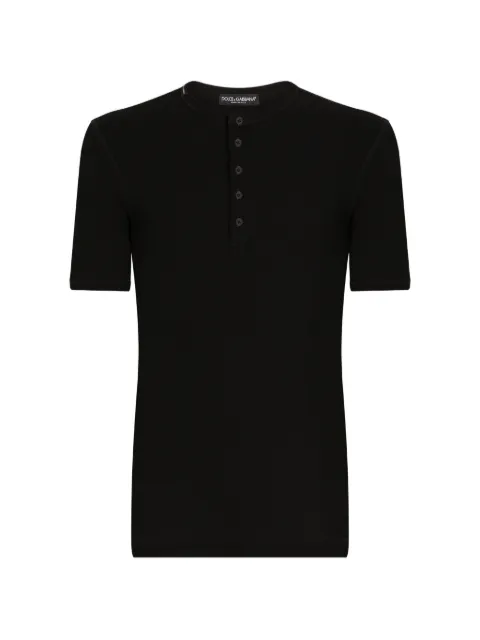 Dolce & Gabbana fine-rib cotton T-shirt Black G8MC5TFU7AV