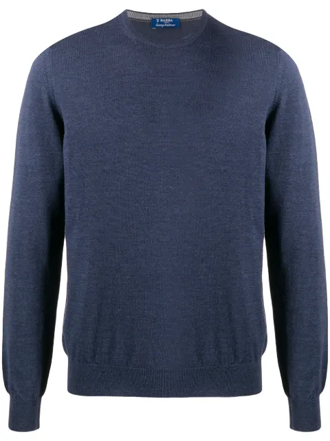Barba crewneck wool jumper Blue 14290555670
