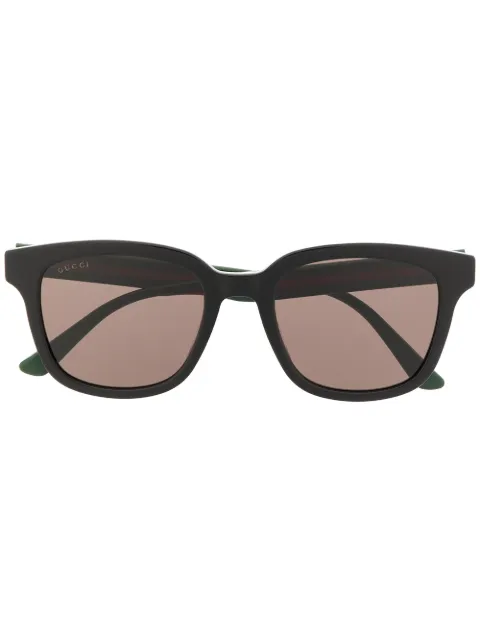 Gucci Eyewear Web detail rectangular-frame sunglasses Black GG0847SK001