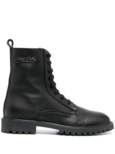 Philipp Plein lace-up leather boots Black PPOWSE0528PLE002N