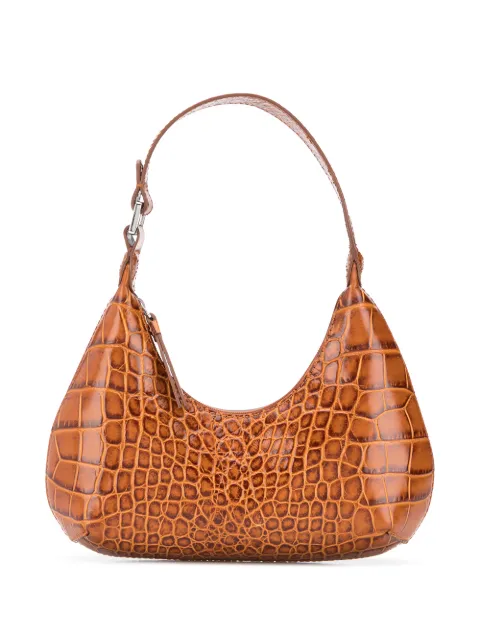 BY FAR crocodile-effect shoulder bag Brown 20FWBASTNDSMA