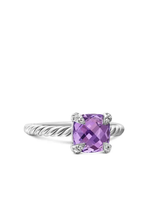 David Yurman sterling silver Chatelaine amethyst and diamond ring (8mm) Purple R16329DSSAAMDI