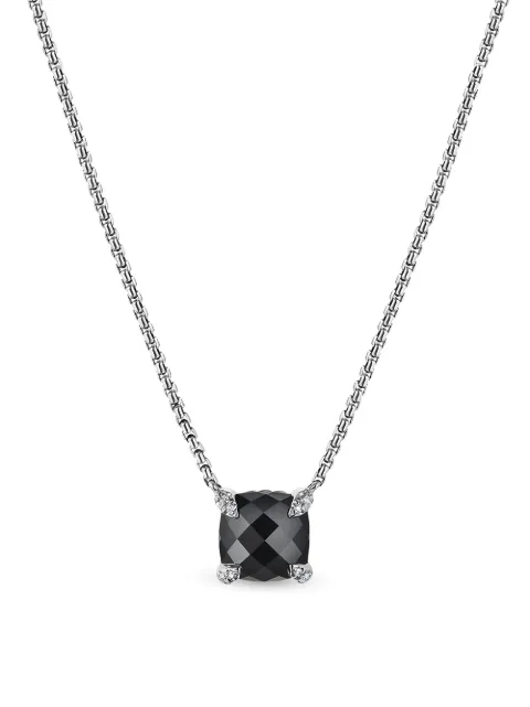 David Yurman sterling silver Petite Chatelaine onyx and diamond necklace Black N16329DSSABODI