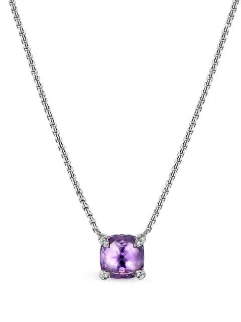 David Yurman sterling silver Petite Chatelaine amethyst and diamond necklace Purple N16329DSSAAMDI