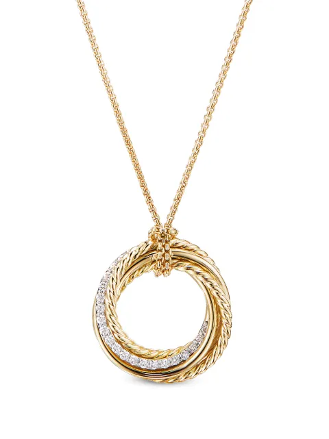 David Yurman 18kt yellow gold Crossover diamond necklace Gold N14520D88ADI