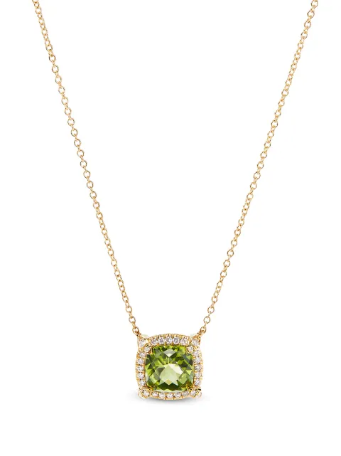 David Yurman 7mm 18kt yellow gold Chatelaine peridot and diamond necklace Green N14202D88APRDI