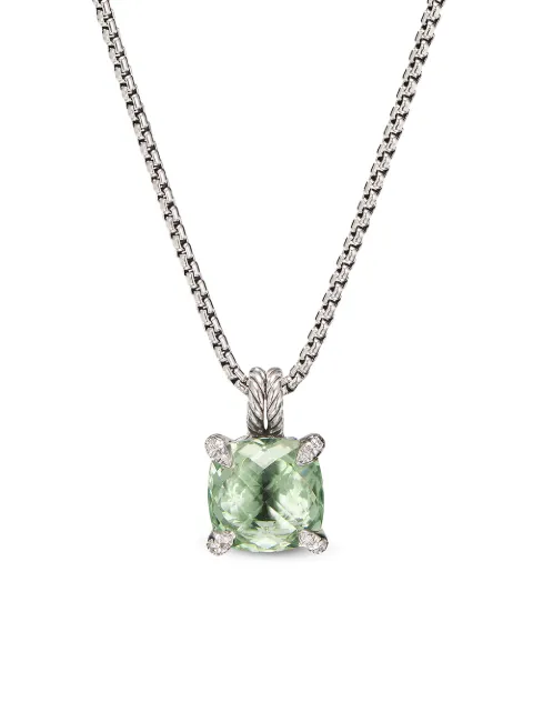 David Yurman sterling silver Chatelaine prasiolite and diamond necklace Green N12643DSSAPLDI