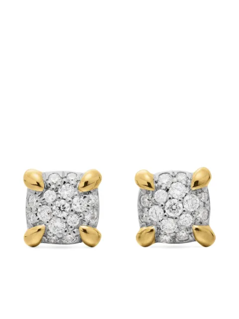 David Yurman 18kt yellow gold petite Chatelaine diamond stud earrings (5mm) Silver E13615D88ADI
