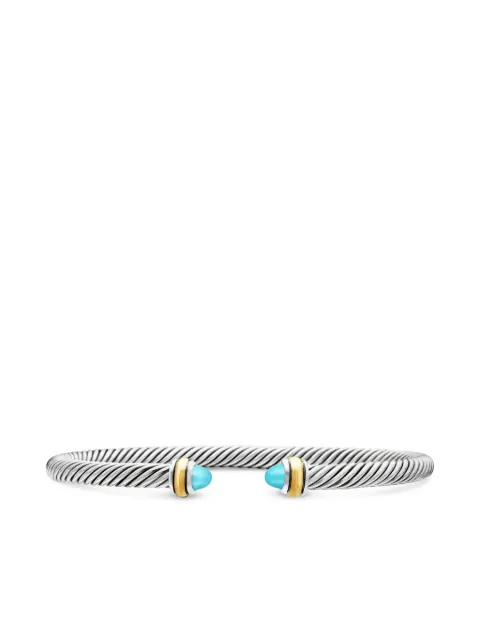 David Yurman 18kt yellow and sterling silver Classic Cable turquoise bracelet (4mm) Silver B14711S8BTQ