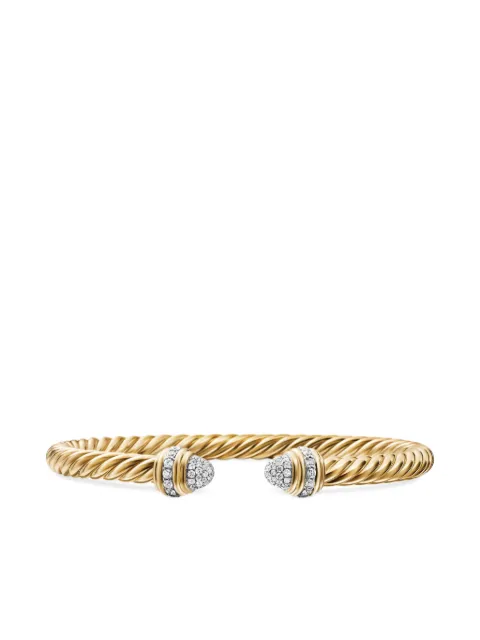 David Yurman 18kt yellow gold Classic Cablespira diamond bracelet (5mm) Gold B14629D88ADI