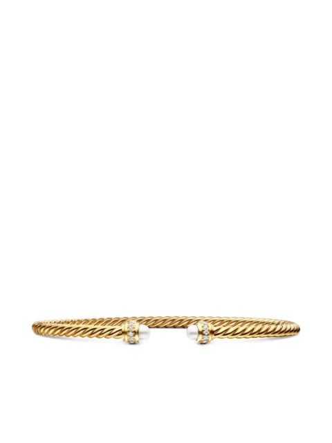 David Yurman 18kt yellow gold Classic Cablespira diamond bracelet (3mm) Gold B13767D88DPEDI