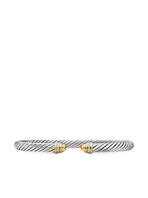 David Yurman 18kt yellow gold and sterling silver Classic Cable diamond bracelet (5mm) Silver B03950S8AGGDI