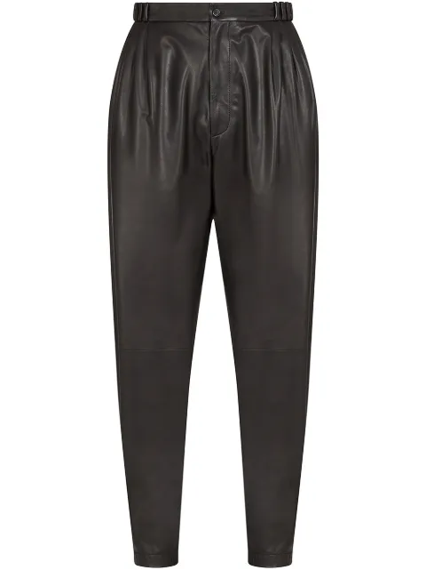 Dolce & Gabbana lambskin leather tapered trousers Black GWZ6XLHULKE