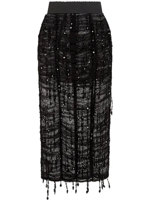 Dolce & Gabbana embellished pencil skirt Black F4B0IZGD0N1