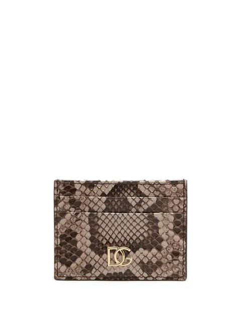 Dolce & Gabbana DG-logo leather card holder Neutrals BP0330A2043